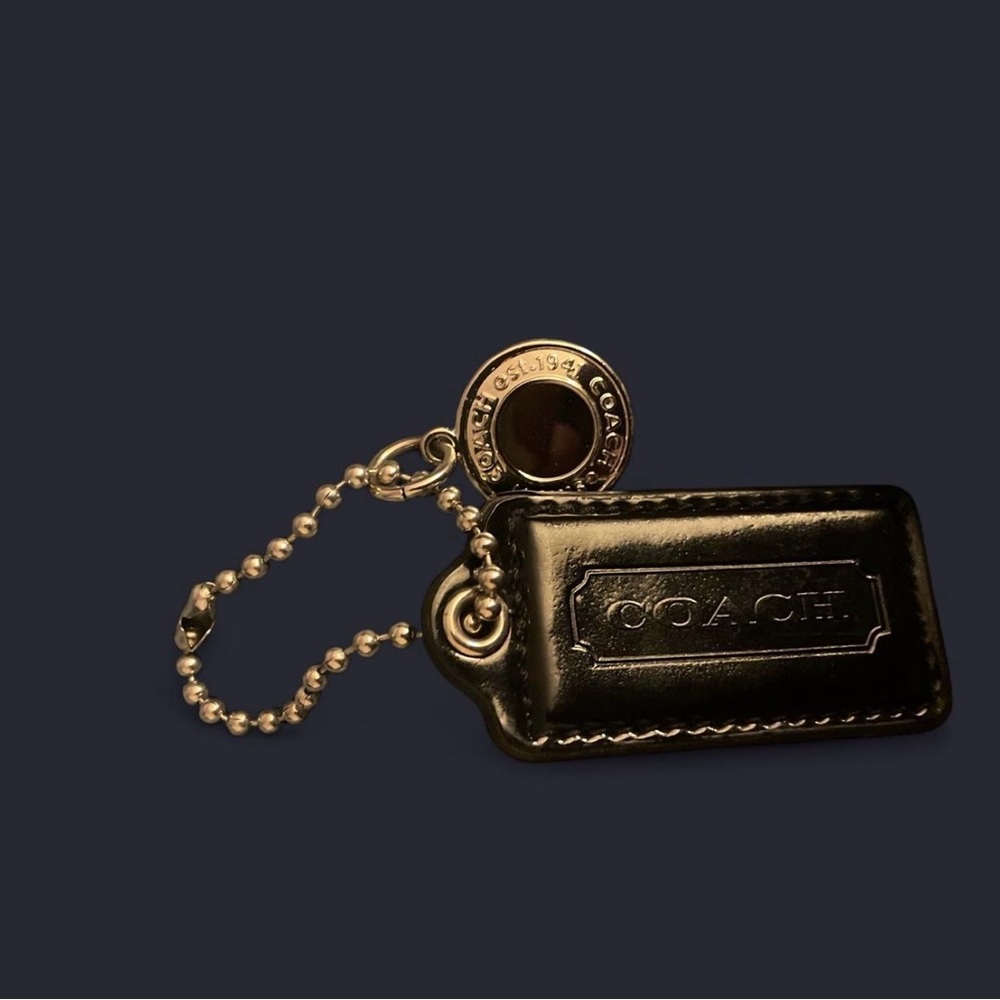 Vintage Coach Black and Silver Hang Tag